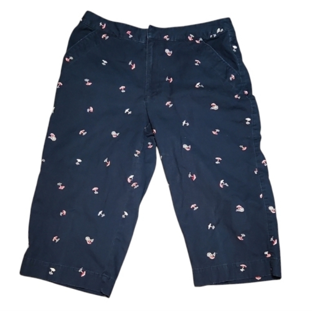 Liz Claiborne Navy Capri Pants with Umbrella Design